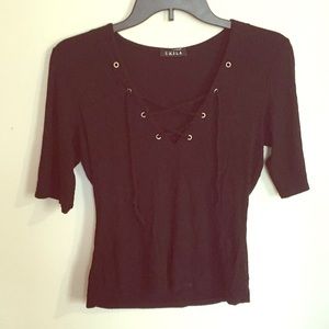 Lace Up Blouse